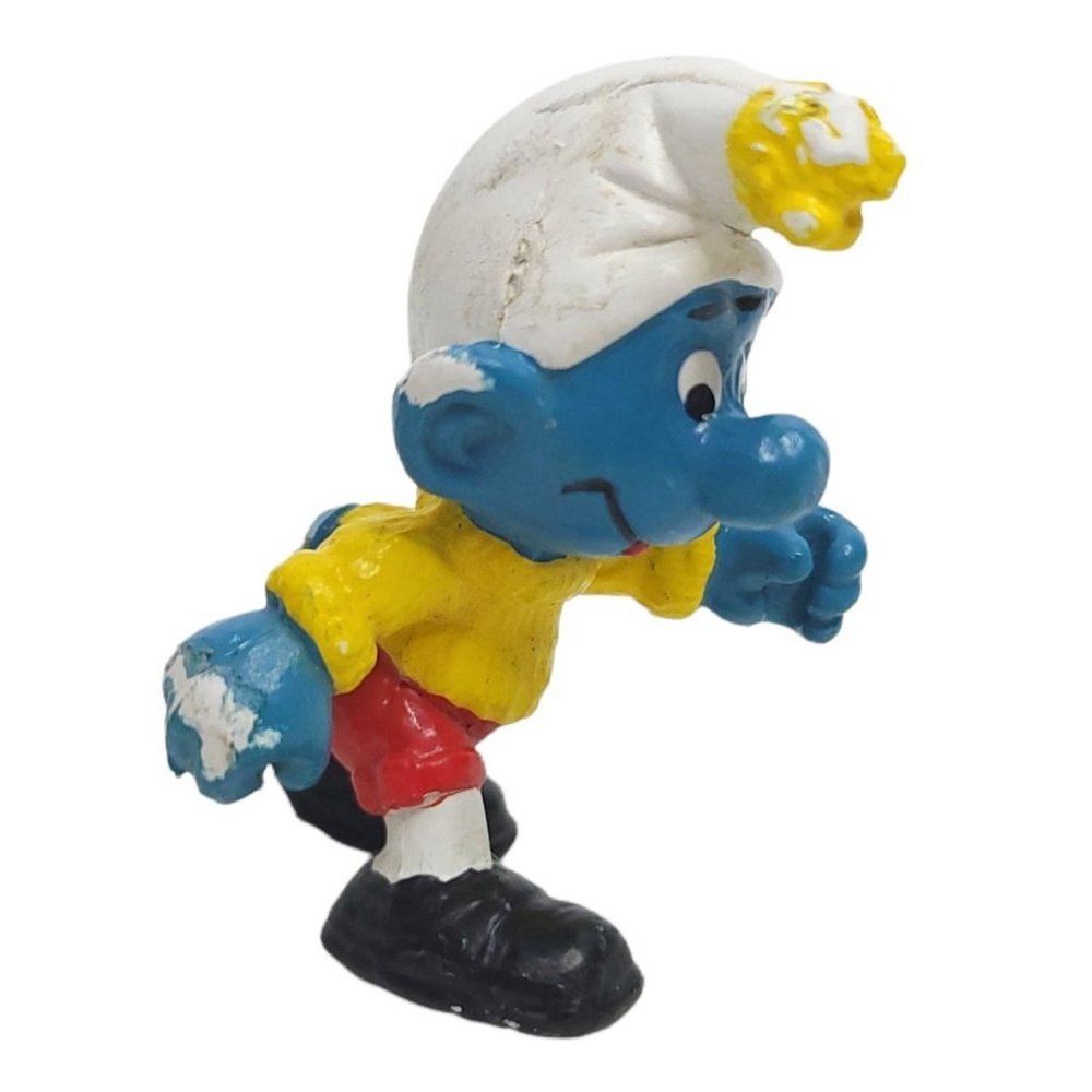 Vintage 1978 Peyo Schleich Skiing Smurf Figure PVC Hong Kong MISSING POLES SKIS - Picture 2 of 10